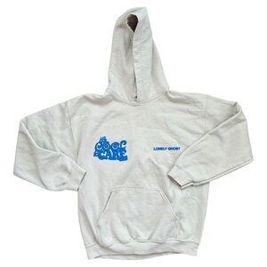 LONELY GHOST Gray Pullover Sweatshirt with Blue Graphic | Size M